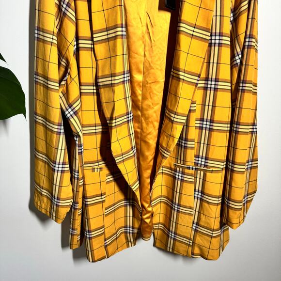 Torrid Jacket Women 4X Yellow Plaid Plus Size Clueless Career Office Work Modest - Picture 9 of 9